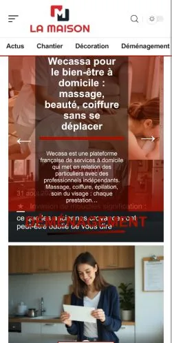 스폰서 기사 게재 매체로 등록된 La Maison Info 사이트 미리보기