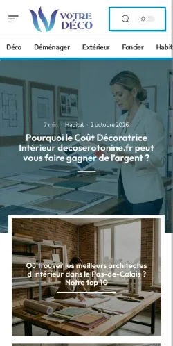 Vorschau der Website Votre Déco, gelistet für die Veröffentlichung gesponserter Artikel