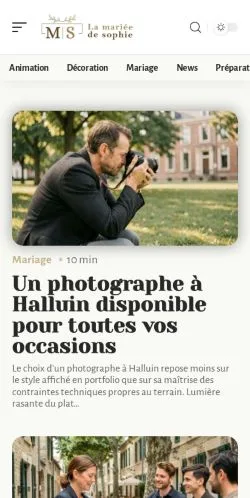 Anteprima del sito La Mariée De Sophie, referenziato per la pubblicazione di articoli sponsorizzati