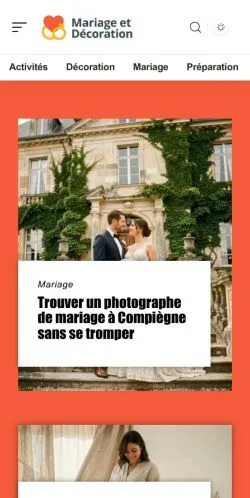 Anteprima del sito Mariage et Décoration, referenziato per la pubblicazione di articoli sponsorizzati
