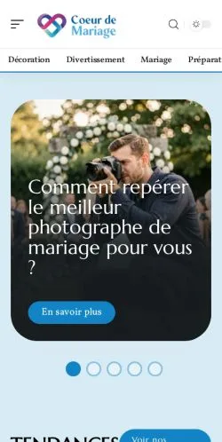 Anteprima del sito Cœur De Mariage, referenziato per la pubblicazione di articoli sponsorizzati