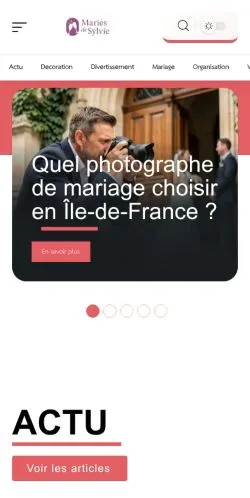 Voorbeeld van de website Mariés De Sylvie, vermeld voor de publicatie van gesponsorde artikelen