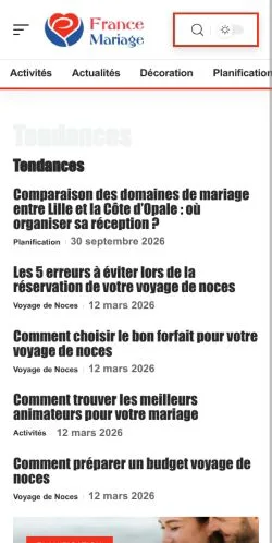 Vista previa del sitio France Mariage, referenciado para publicar artículos patrocinados