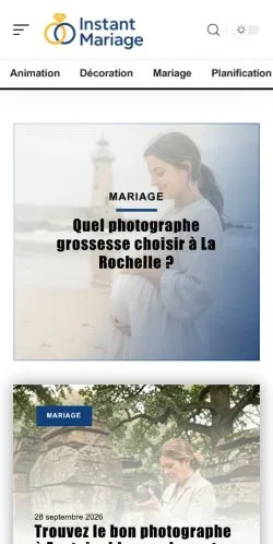 Anteprima del sito Instant Mariage, referenziato per la pubblicazione di articoli sponsorizzati