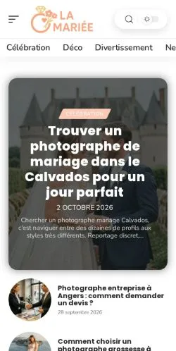 Vista previa del sitio La Mariée, referenciado para publicar artículos patrocinados