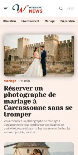 Anteprima del sito Wedding News, referenziato per la pubblicazione di articoli sponsorizzati
