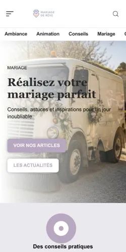Anteprima del sito Mariage De Rêve, referenziato per la pubblicazione di articoli sponsorizzati