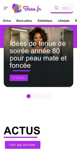 Pré-visualização do site Been, referenciado para publicar artigos patrocinados