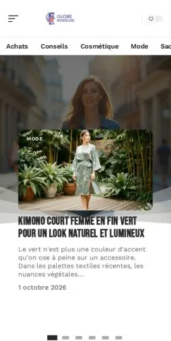 Vista previa del sitio Globe Modeuse, referenciado para publicar artículos patrocinados