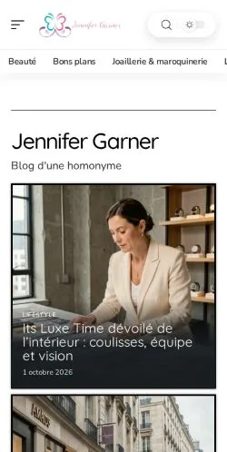 Voorbeeld van de website Jennifer Garner Homonyme, vermeld voor de publicatie van gesponsorde artikelen