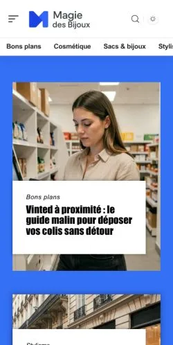 Vista previa del sitio Magie Des Bijoux, referenciado para publicar artículos patrocinados