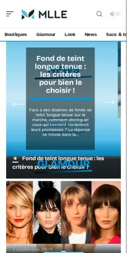 Anteprima del sito Mlle Mode, referenziato per la pubblicazione di articoli sponsorizzati
