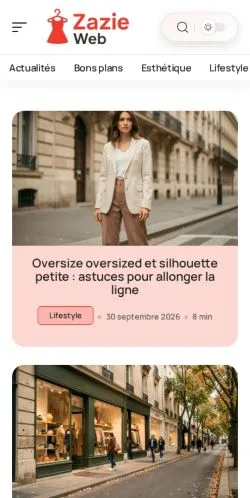 Voorbeeld van de website Zazie Web, vermeld voor de publicatie van gesponsorde artikelen