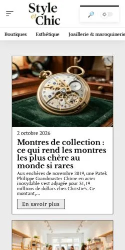 Vorschau der Website Style et Chic, gelistet für die Veröffentlichung gesponserter Artikel
