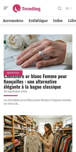 스폰서 기사 게재 매체로 등록된 Trending France 사이트 미리보기