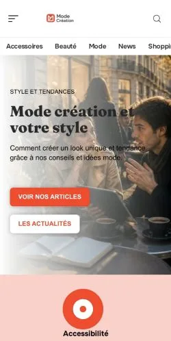 Anteprima del sito Mode Création, referenziato per la pubblicazione di articoli sponsorizzati