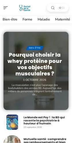 Vorschau der Website Portail De La Santé, gelistet für die Veröffentlichung gesponserter Artikel