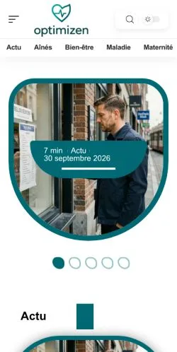 Vista previa del sitio Optimizen Santé Bien-être, referenciado para publicar artículos patrocinados