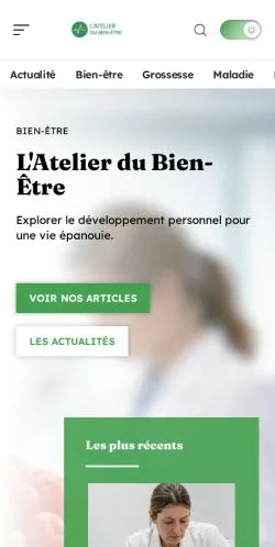 스폰서 기사 게재 매체로 등록된 L'Atelier Du Bien-Etre 사이트 미리보기