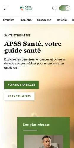 Anteprima del sito Apss Santé, referenziato per la pubblicazione di articoli sponsorizzati
