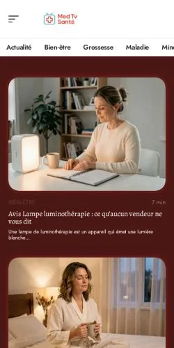 Forhåndsvisning av nettstedet Med TV Santé, oppført for publisering av sponsede artikler