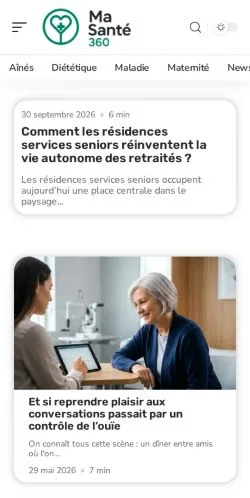 Aperçu du site Ma Santé 360, référencé pour publier un article sponsorisé