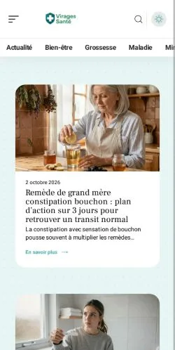 Anteprima del sito Virages Santé, referenziato per la pubblicazione di articoli sponsorizzati