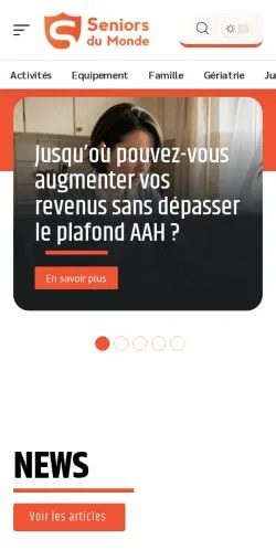 Anteprima del sito Seniors Du Monde, referenziato per la pubblicazione di articoli sponsorizzati