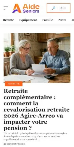 Aperçu du site Aide Seniors, référencé pour publier un article sponsorisé