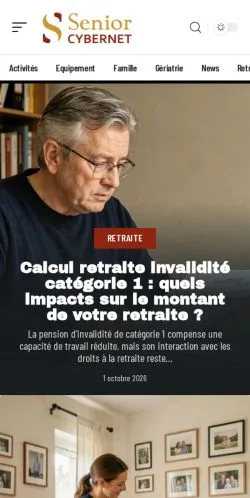 Voorbeeld van de website Senior Cybernet, vermeld voor de publicatie van gesponsorde artikelen