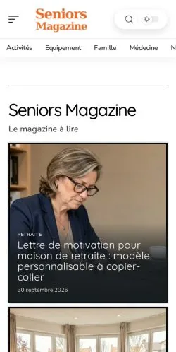 Anteprima del sito Seniors Magazine, referenziato per la pubblicazione di articoli sponsorizzati