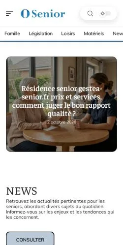 Anteprima del sito O Senior, referenziato per la pubblicazione di articoli sponsorizzati