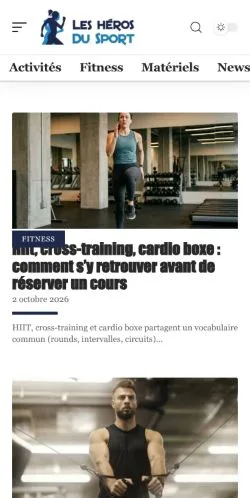 Vista previa del sitio Héros Du Sport, referenciado para publicar artículos patrocinados