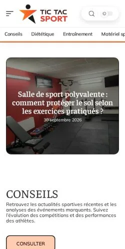Vorschau der Website TicTac Sport, gelistet für die Veröffentlichung gesponserter Artikel