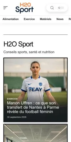 Vista previa del sitio H2O Sport, referenciado para publicar artículos patrocinados