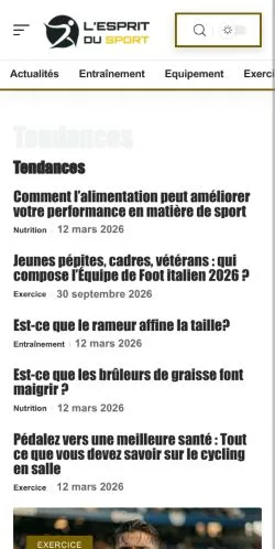 Anteprima del sito L'Esprit du Sport, referenziato per la pubblicazione di articoli sponsorizzati