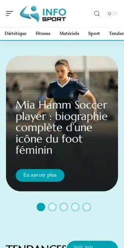 Forhåndsvisning af Info Sport, opført til udgivelse af sponsorerede artikler