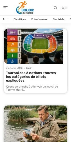 스폰서 기사 게재 매체로 등록된 Bonjour Sportif 사이트 미리보기