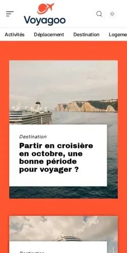 스폰서 기사 게재 매체로 등록된 Voyagoo 사이트 미리보기