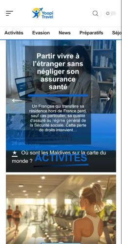 Forhåndsvisning af Yoopi Travel, opført til udgivelse af sponsorerede artikler