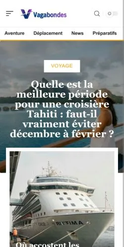 Pré-visualização do site Vagabondes, referenciado para publicar artigos patrocinados