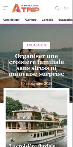 Preview of the A Fabulous Trip website, listed for sponsored article publication