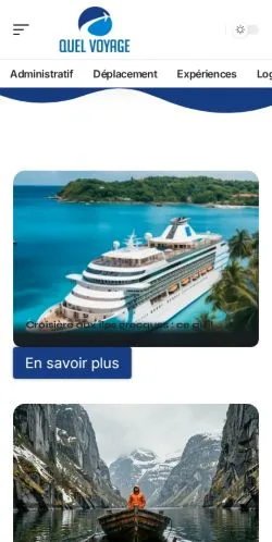 스폰서 기사 게재 매체로 등록된 Quel Voyage 사이트 미리보기