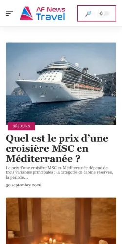 Anteprima del sito AF News Travel, referenziato per la pubblicazione di articoli sponsorizzati