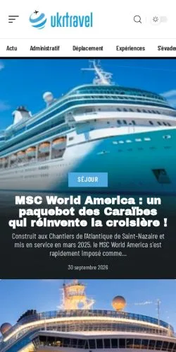 スポンサード記事の掲載先として登録されたUKR Travelのサイトプレビュー