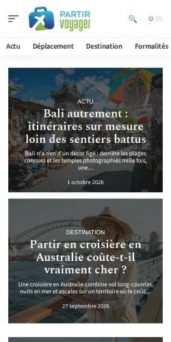 スポンサード記事の掲載先として登録されたPartir Voyagerのサイトプレビュー