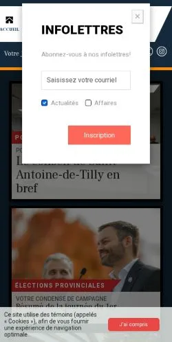 スポンサード記事の掲載先として登録されたLe Peuple Lotbinièreのサイトプレビュー