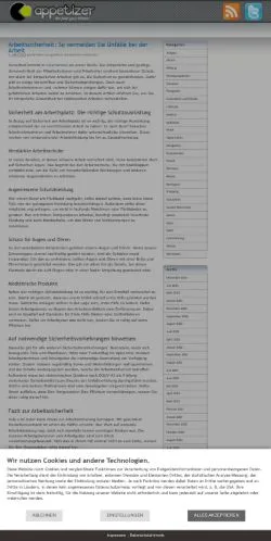Vista previa del sitio 3Gapps Appetizer, referenciado para publicar artículos patrocinados