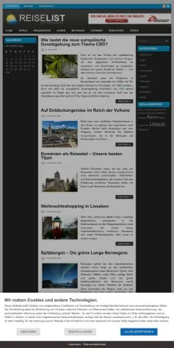 Anteprima del sito Reiselist Magazin, referenziato per la pubblicazione di articoli sponsorizzati