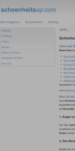 Anteprima del sito Schoenheitop, referenziato per la pubblicazione di articoli sponsorizzati